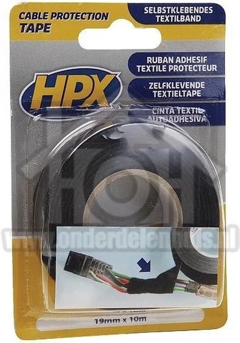 HPX Kabelbeschermingstape 19mm x 10m - Zwart