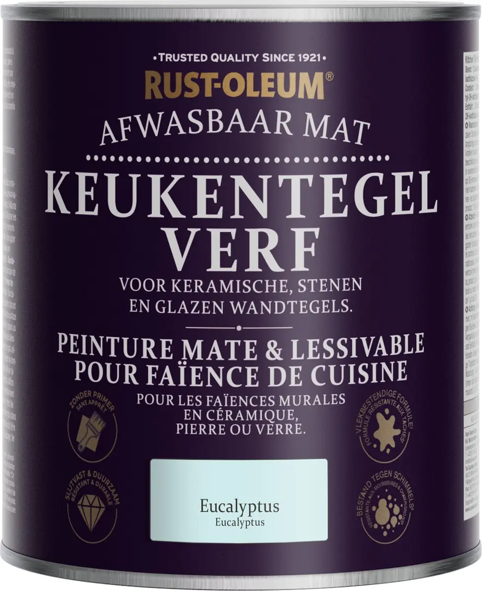 Rust-Oleum Blauwe Verf voor Keukentegels 750ml - Eucalyptus
