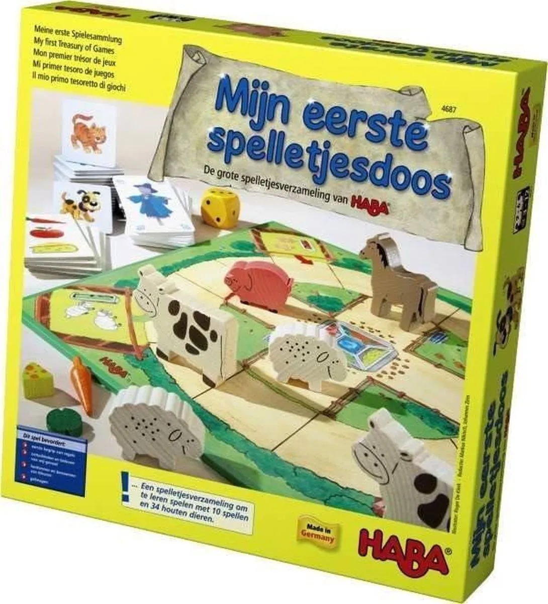 Haba Mijn Eerste Spelletjesdoos 4687 - Spelletjesverzameling 2-4 Spelers