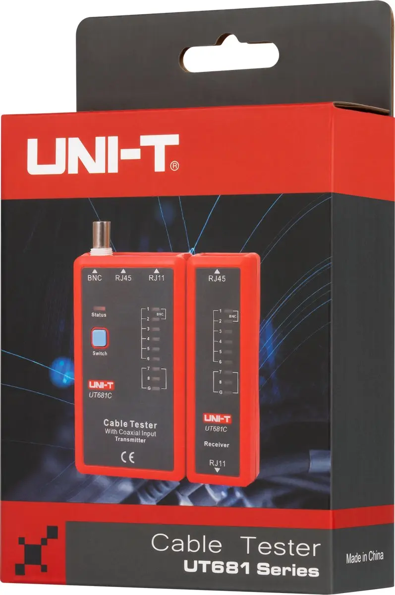 UNI-T UT681L Netwerk Kabeltester - RJ45/RJ11 - Rood