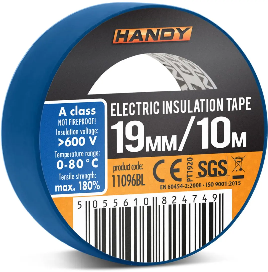 Handy Isolatietape Blauw 10x19mm - 10 Rollen - 100m