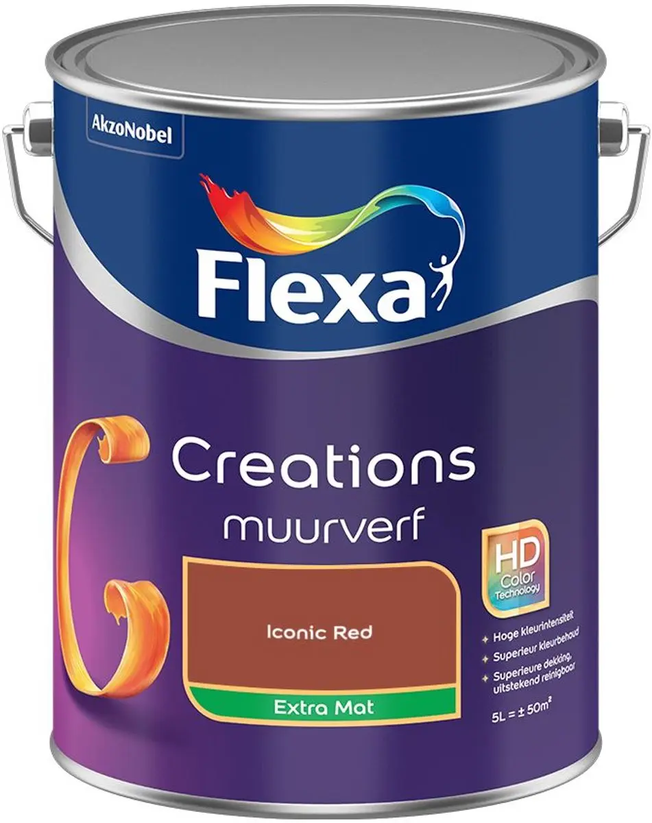 Flexa Creations Muurverf Extra Mat Iconic Red 5L
