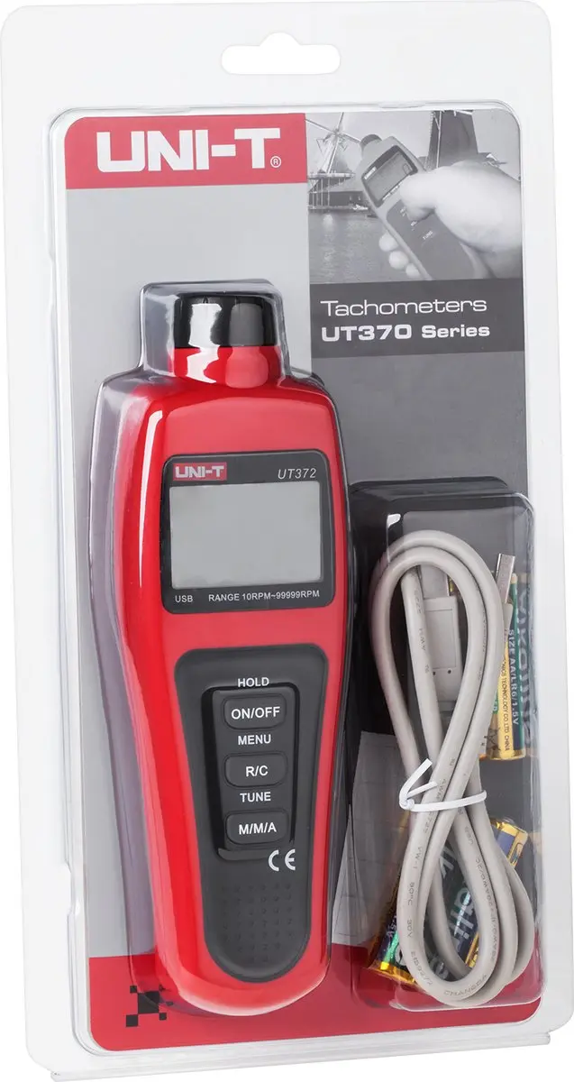 UNI-T UT372 Digitale Tachometer - USB Interface - Rood/Zwart
