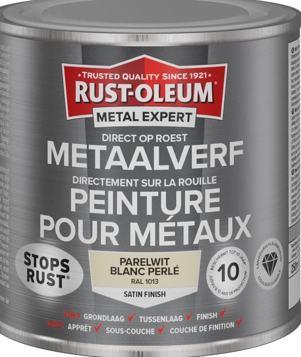 Rust-Oleum Metal Expert Direct Op Roest Metaalverf 750ml - RAL 1013 Wit