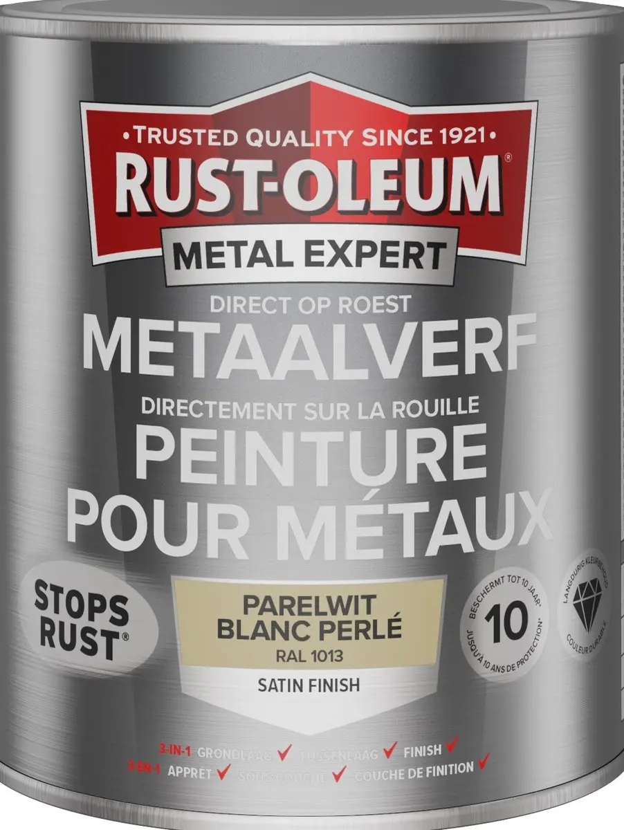 Rust-Oleum Metal Expert Direct Op Roest Metaalverf 750ml - RAL 1013 Wit