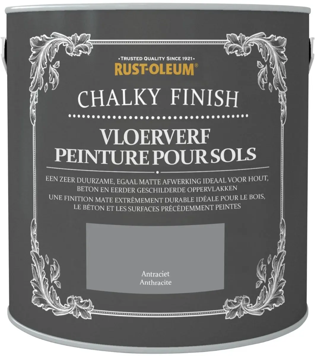 Rust-Oleum Chalky Finish Vloerverf Antraciet 2,5L