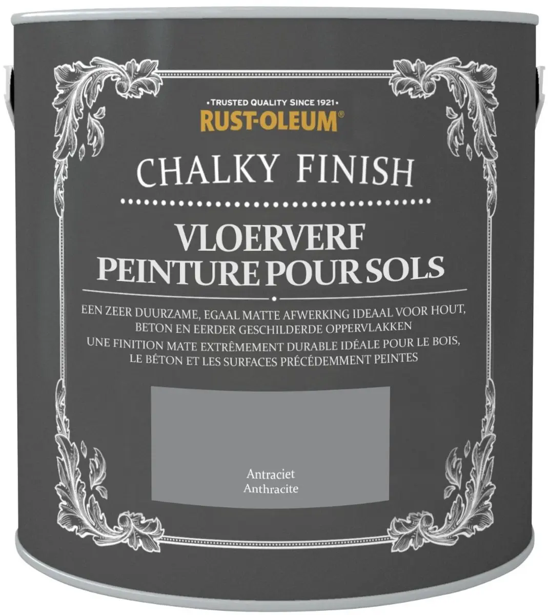 Rust-Oleum Chalky Finish Vloerverf Antraciet 2,5L