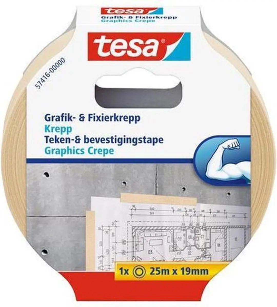 Tesa 57416-00000-02 Maskeertape 25m x 19mm