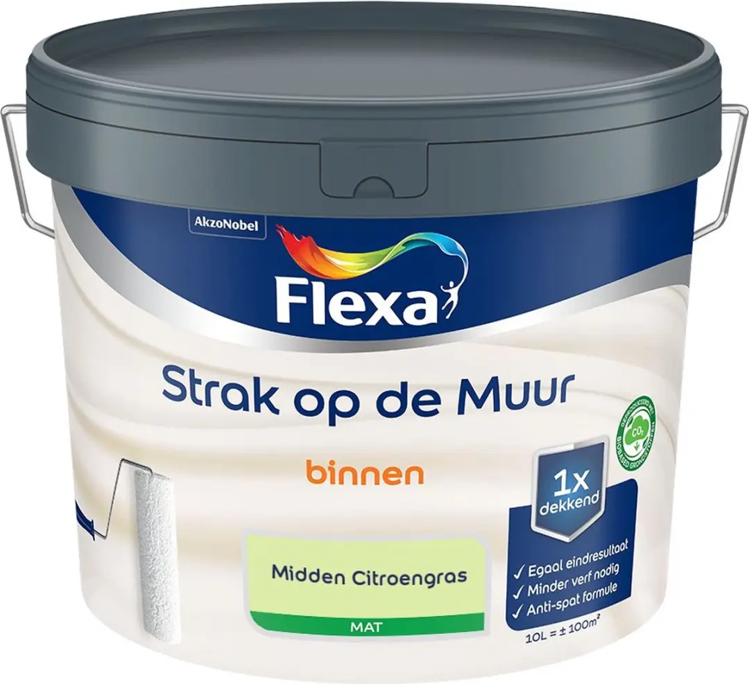 Flexa Strak Op De Muur Binnen Mat Midden Citroengras Mengverf 10L