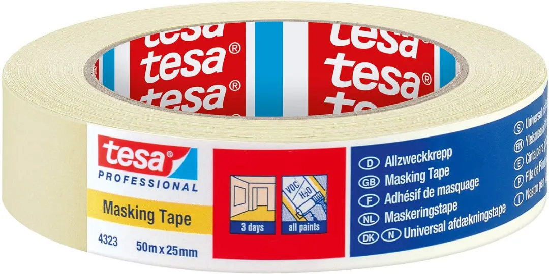 Tesa Standard 04323-00041-00 Schilderstape - 50m x 25mm - Beige
