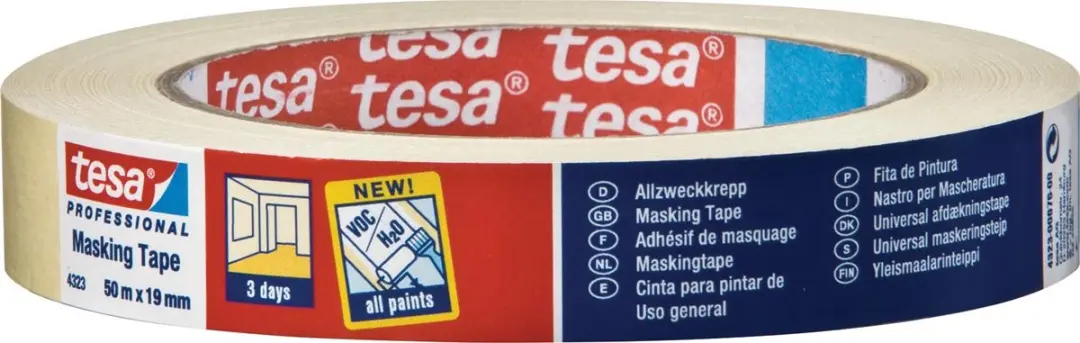Tesa Standard 04323-00041-00 Schilderstape - 50m x 25mm - Beige