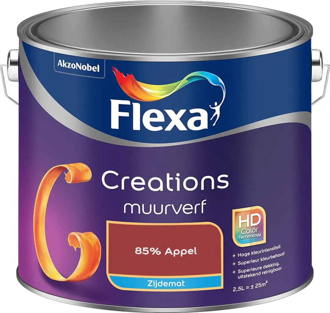 Flexa Creations Muurverf Zijdemat 85% Appel 2,5L