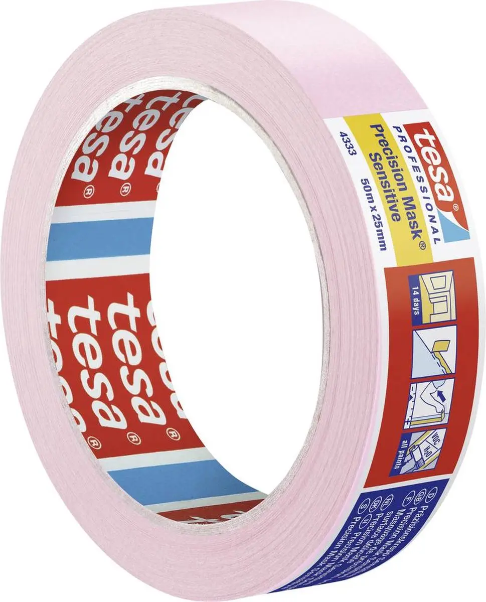 tesa 4333 Precision Mask Sensitive – 50 m × 25 mm – Roze - afbeelding 6 van 6