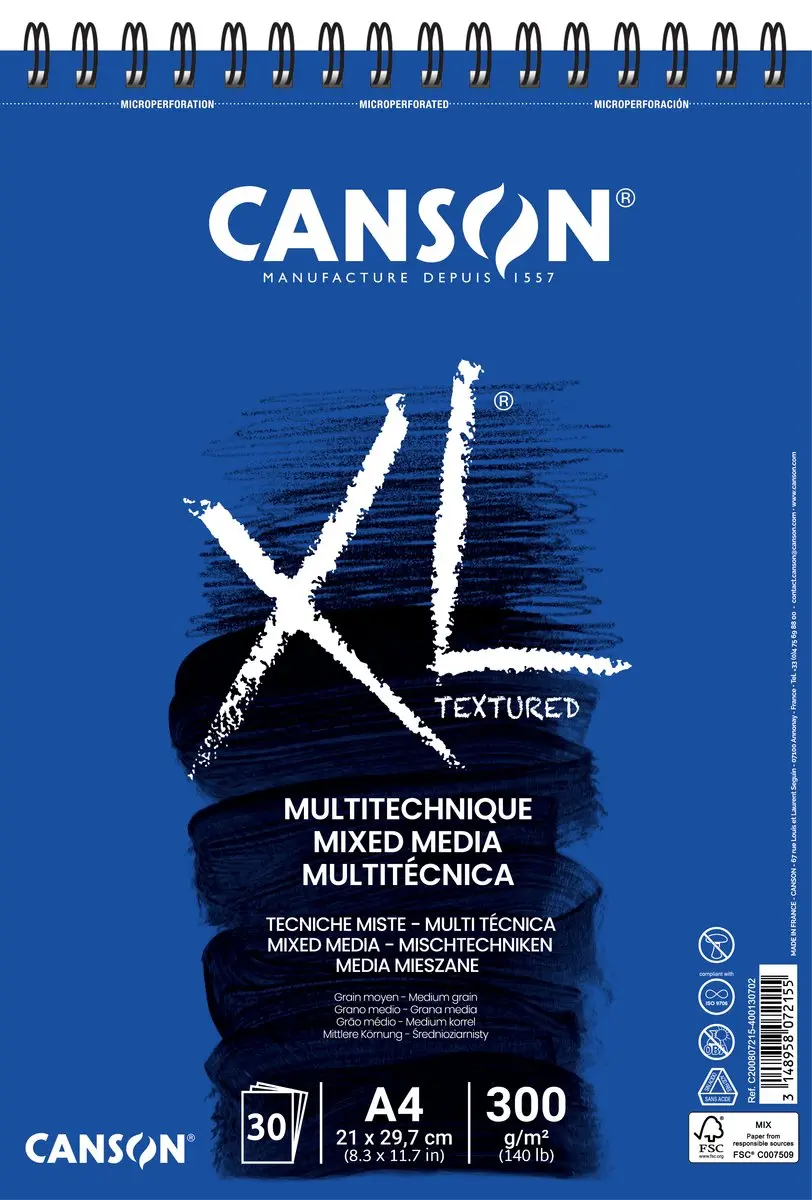 Canson XL Textured Mixed Media Papier 300g A4