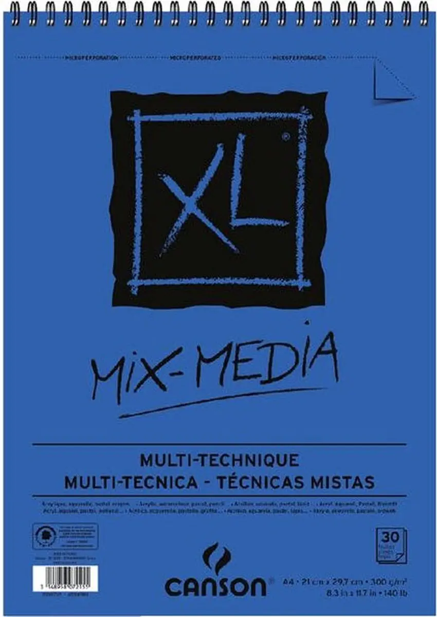 Canson XL Textured Mixed Media Papier 300g A4 - 5 Stuks