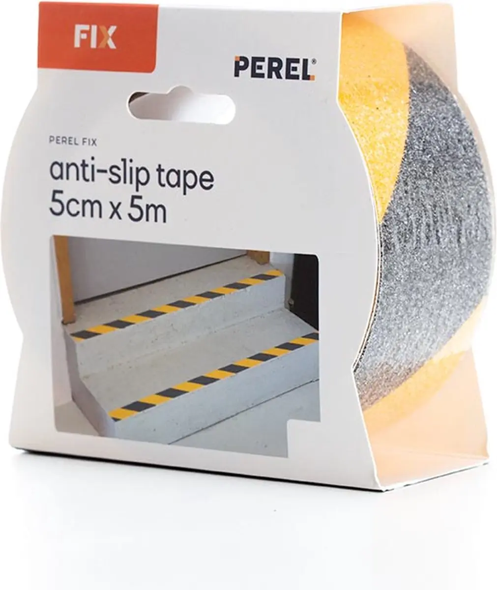 Perel Antisliptape 5m x 5cm - Zwart/Geel