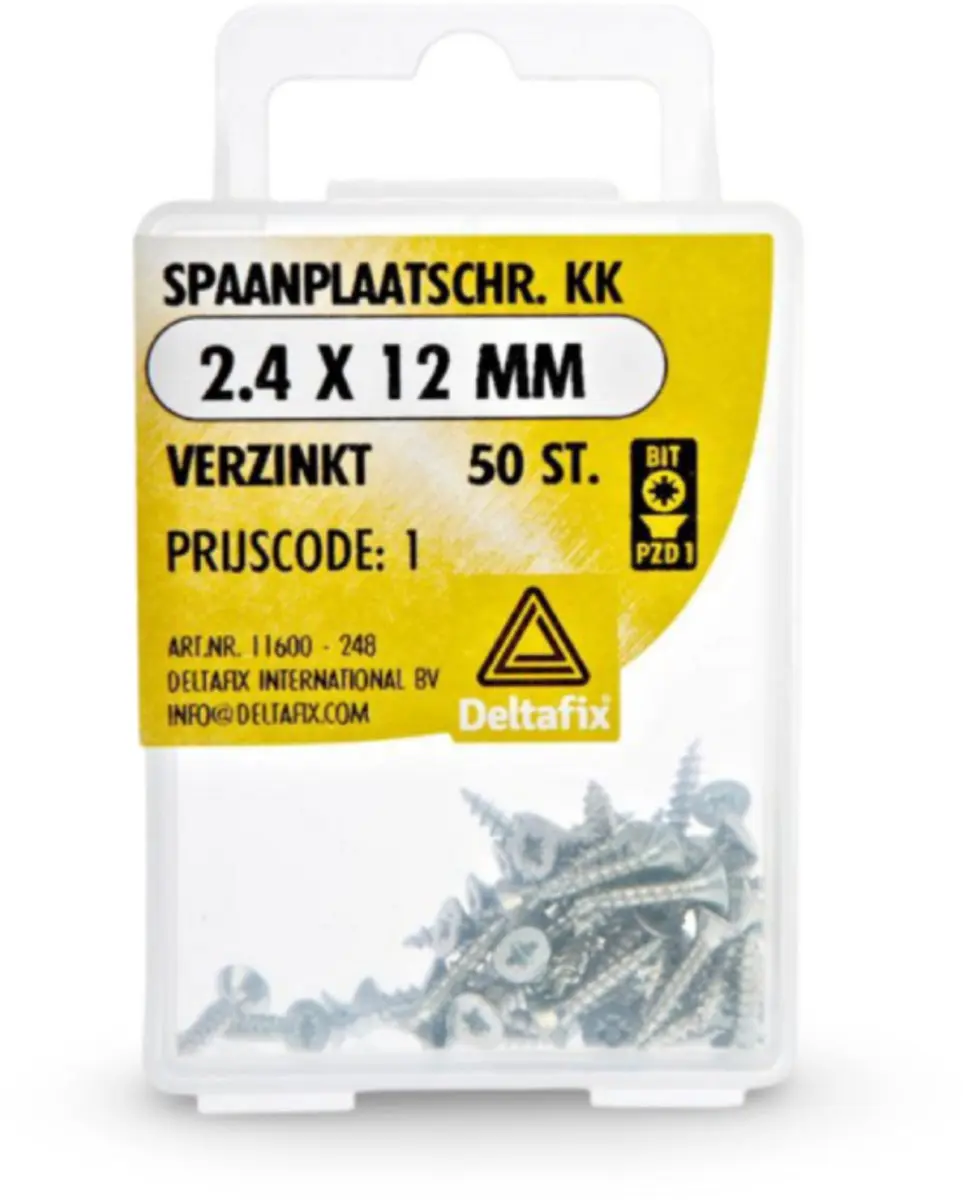 Deltafix Spaanplaatschroeven 5.0x20mm Verzinkt