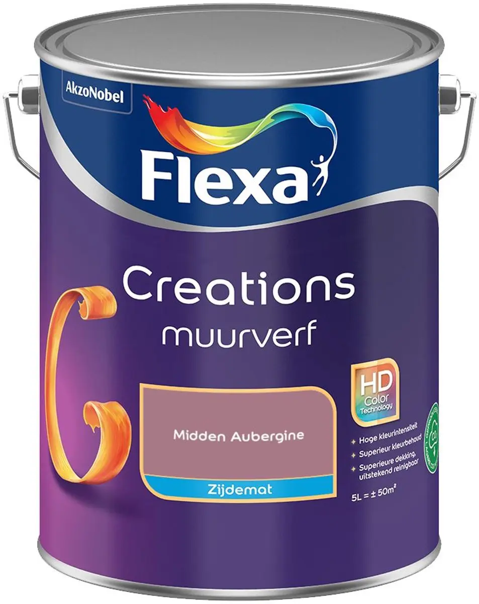 Flexa Creations Muurverf Zijdemat Midden Aubergine 5L