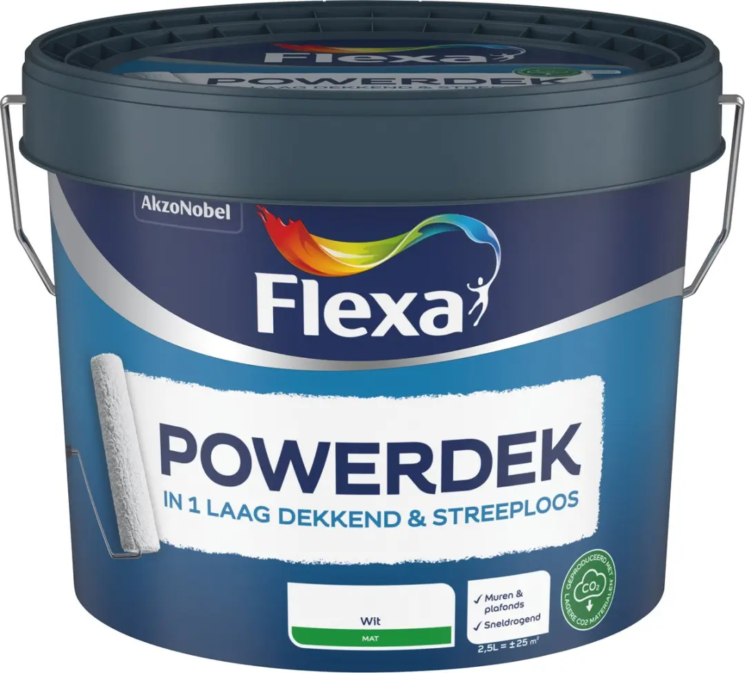 Flexa Powerdek Muren & Plafonds 2,5L - Wit
