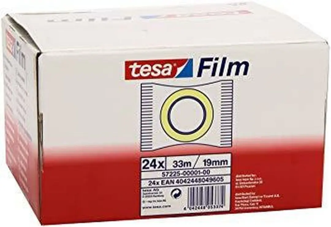 Tesa Standaard Plakband 33m x 19mm - 24 Stuks