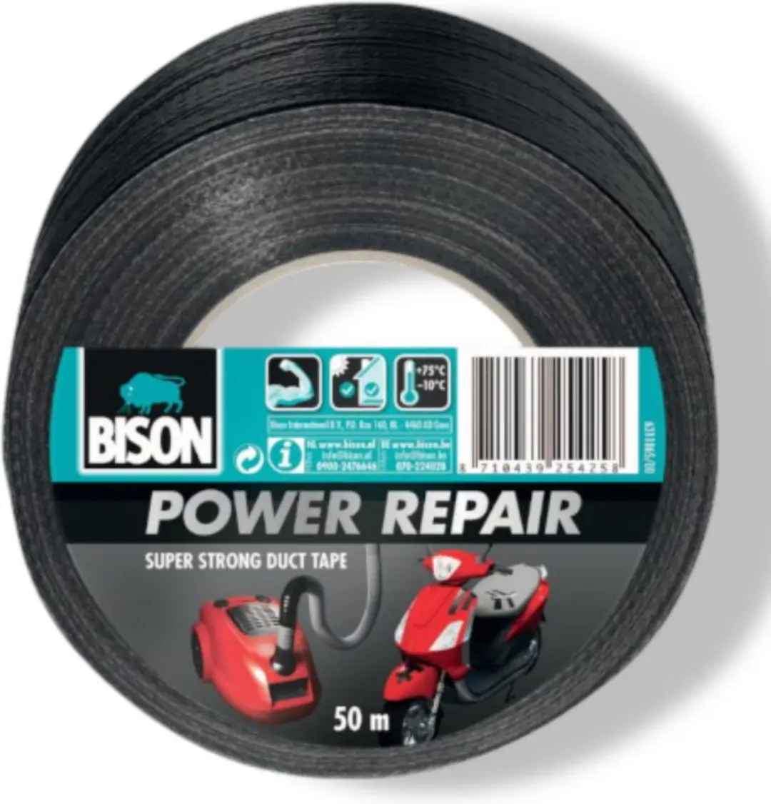 Bison Power Repair Reparatietape 50m x 48mm - Zwart