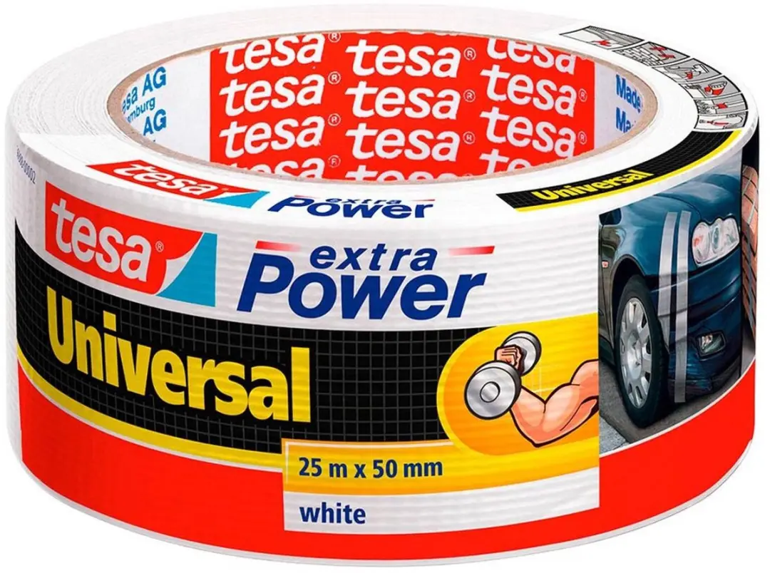 Tesa Textieltape Extra Power 25m x 50mm - Wit