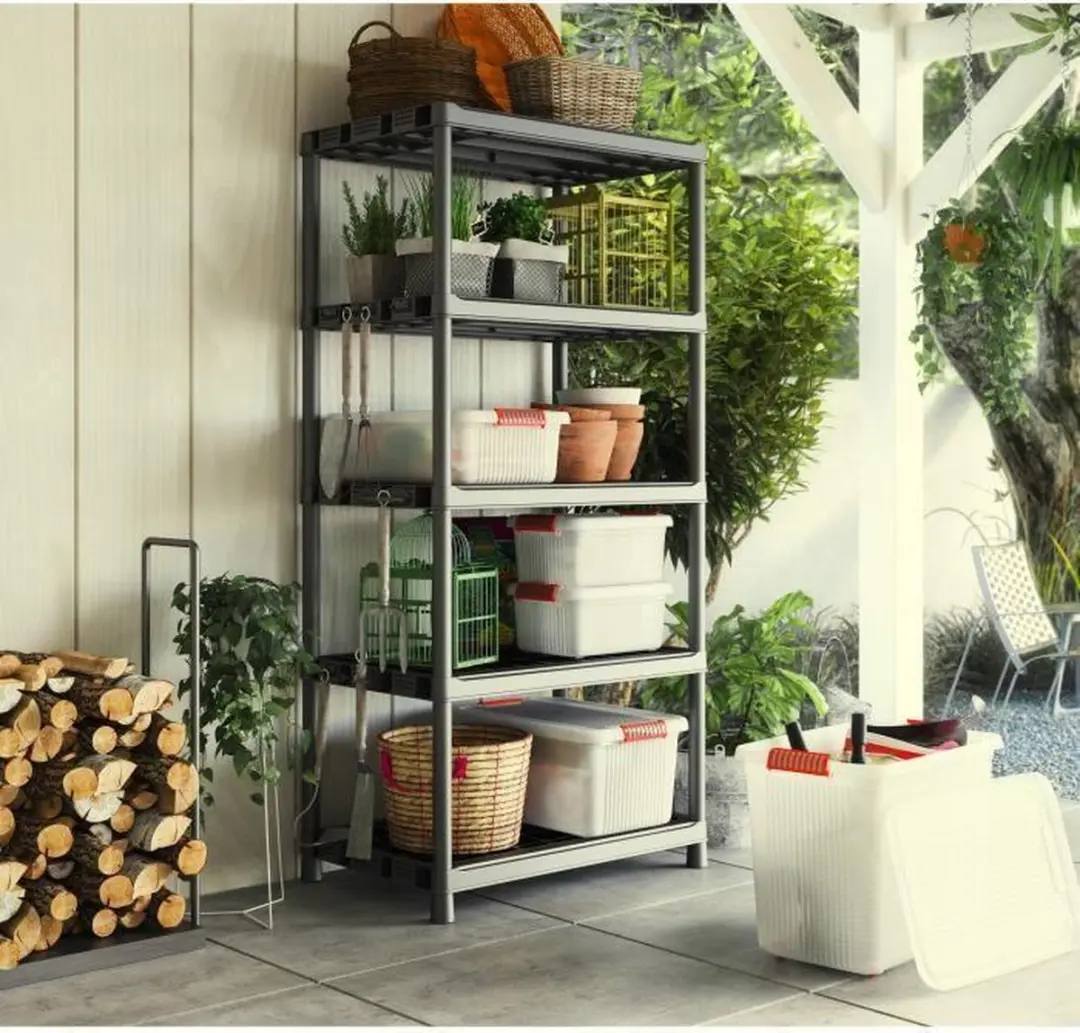 Keter Kunststof Opbergrek 9505000-0022 - 5 Planken - 60x90x187cm - Zwart