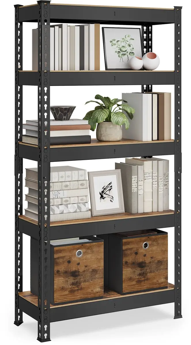 Songmics Stellingkast 5 Legplanken - 175 kg per plank - Zwart - afbeelding 6 van 6