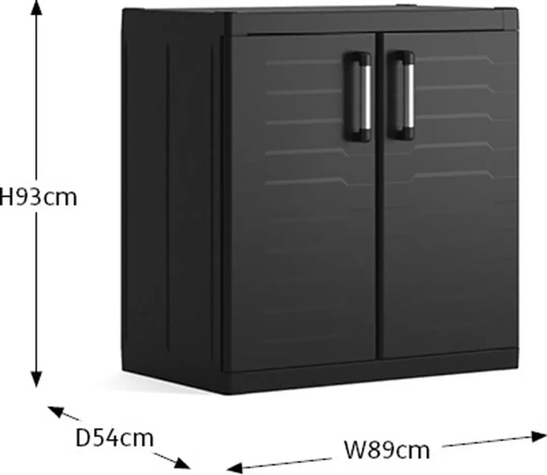 Keter Detroit XL Lage Kast 2 Planken - 89x54x93cm - Zwart