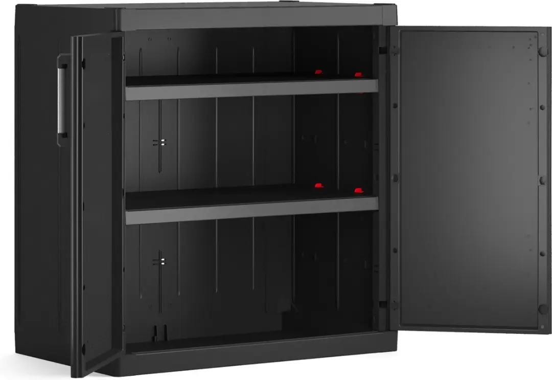 Keter Detroit XL Lage Kast 2 Planken - 89x54x93cm - Zwart