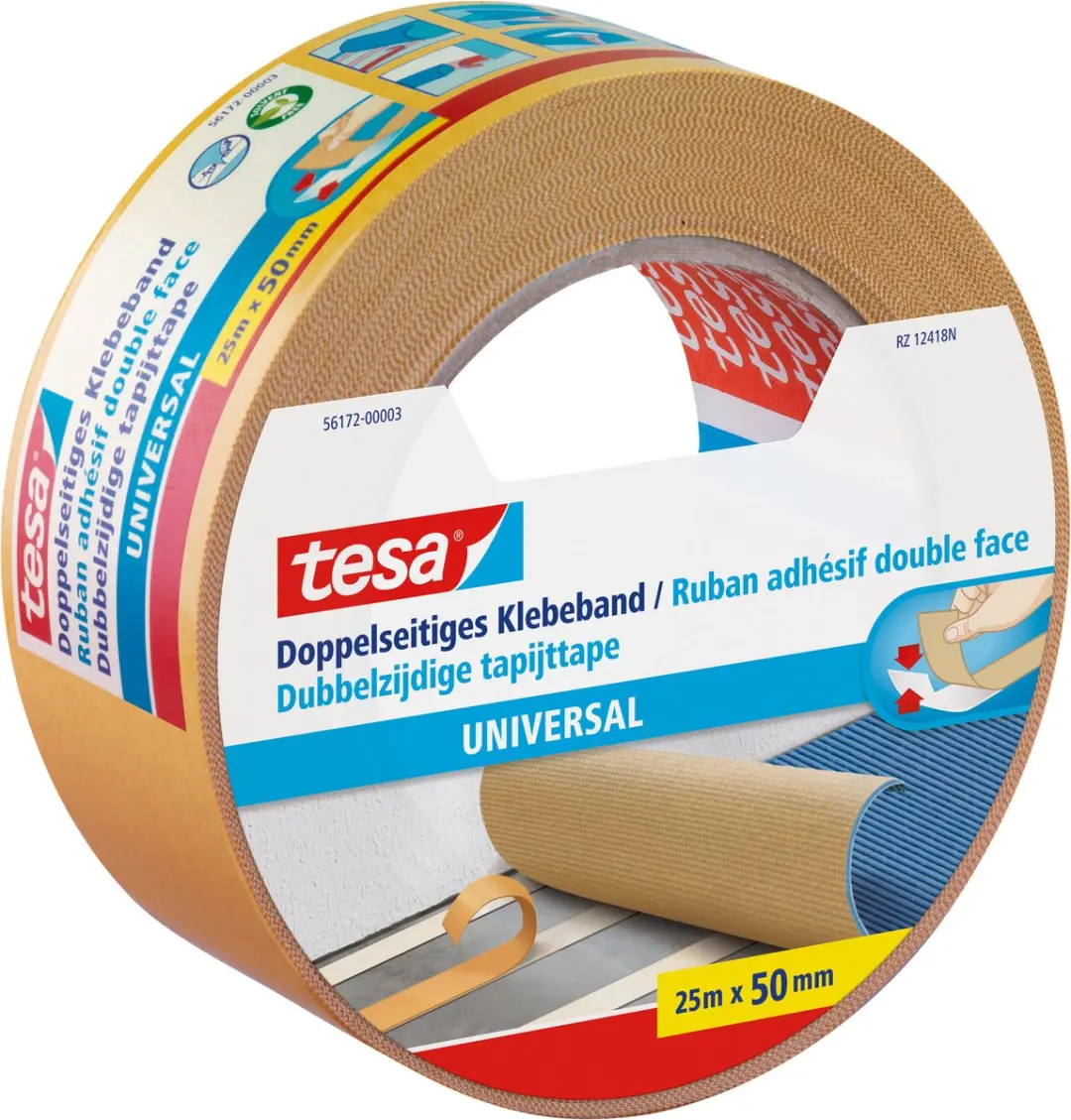 Tesa Dubbelzijdig Plakband Universeel 25m x 50mm - Wit