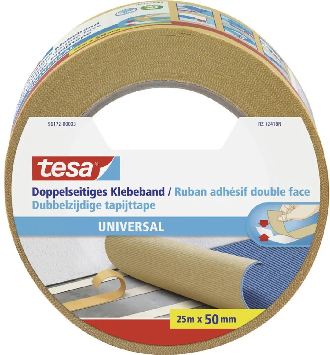 Tesa Dubbelzijdig Plakband Universeel 25m x 50mm