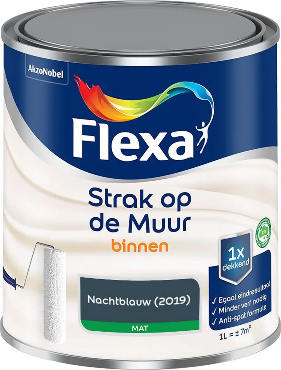 Flexa Strak Op De Muur Binnenmat Nachtblauw Mengverf 1L