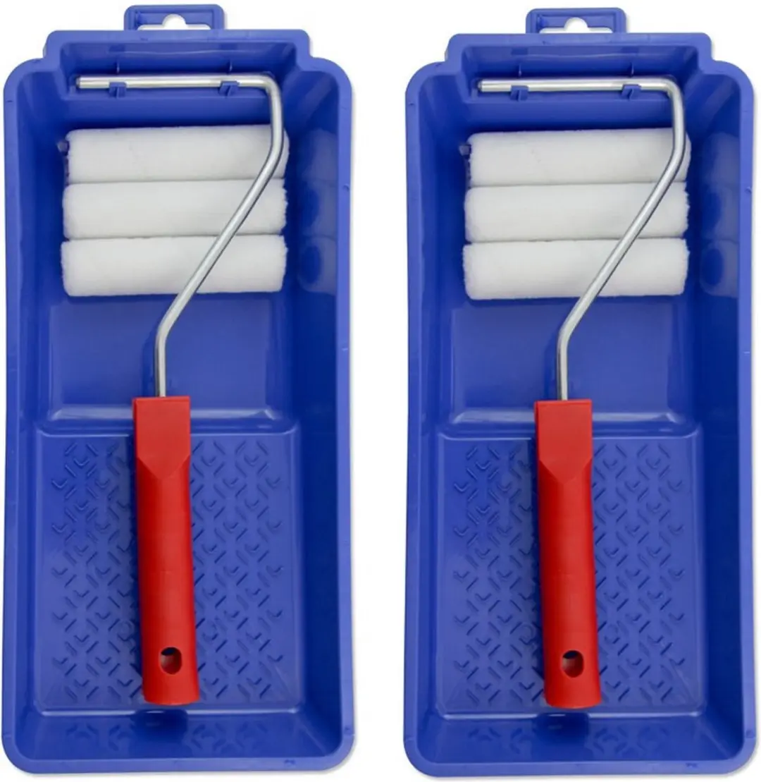 VEBA Lakroller Set 10cm - met verfbak en beugel - Multi