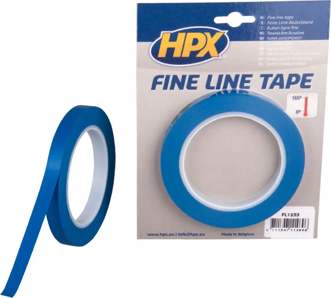 HPX Fine Line Tape Blauw 12mm x 33m