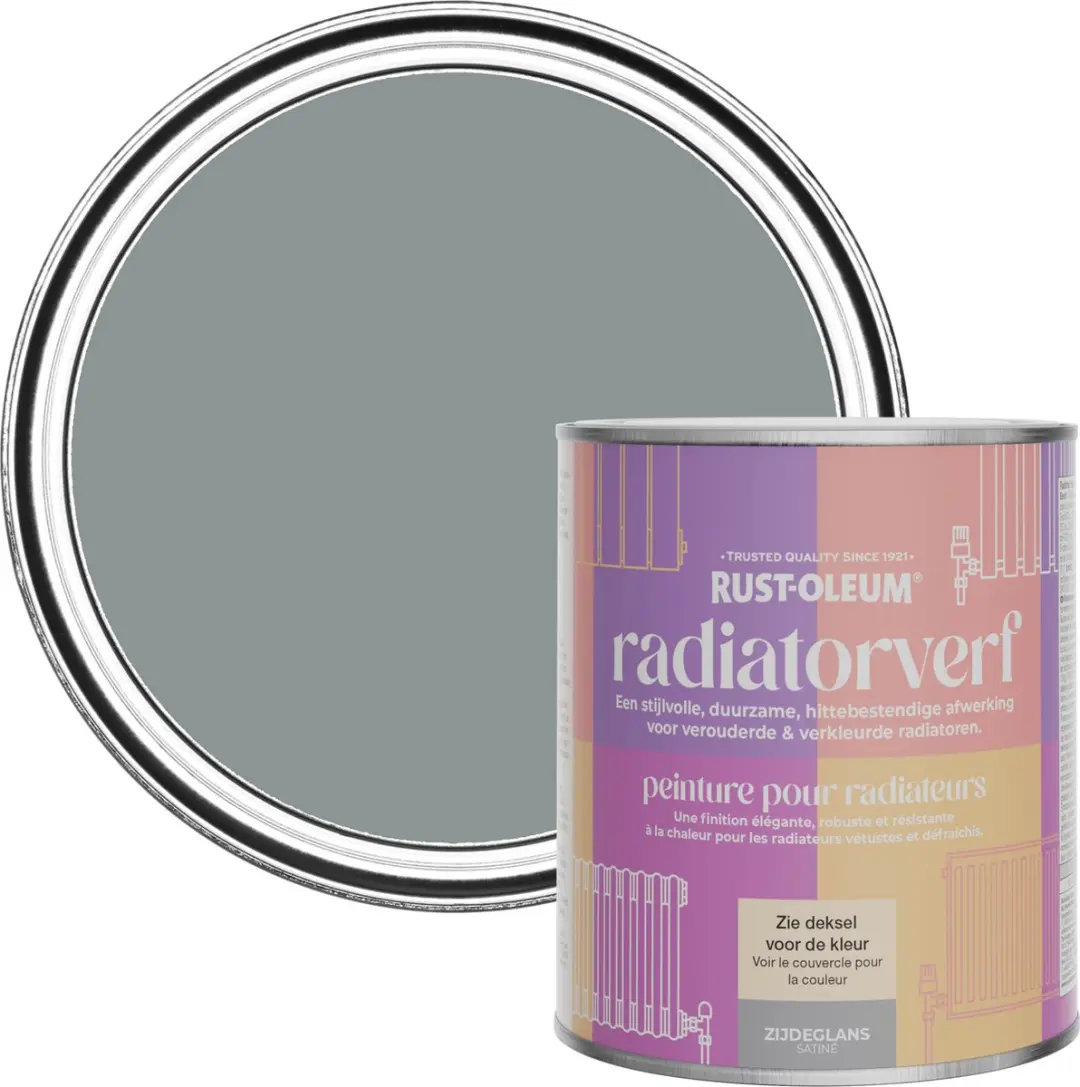 Rust-Oleum Donkergrijs Radiatorverf Zijdeglans 750ml