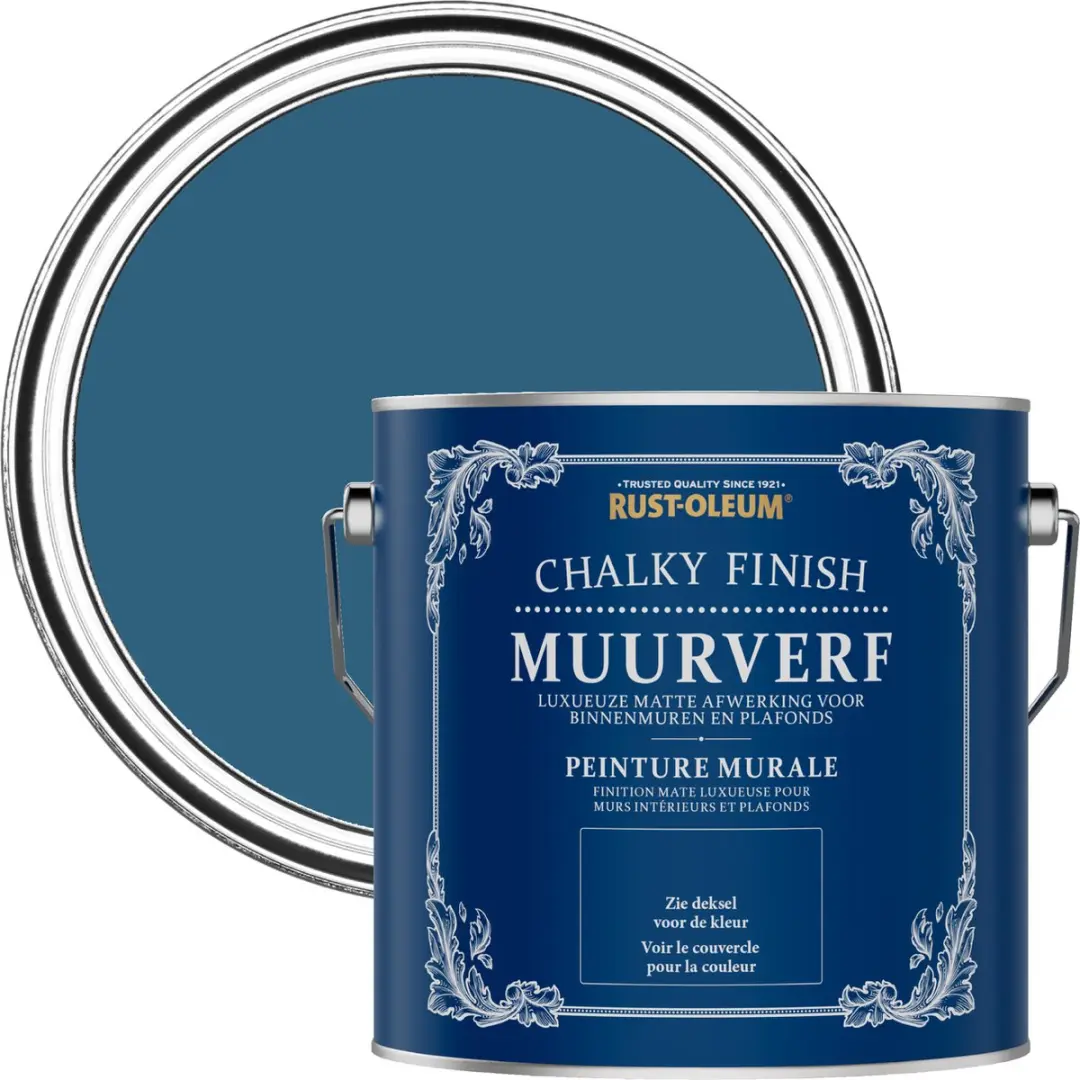 Rust-Oleum Blauw Chalky Finish Muurverf 2,5L