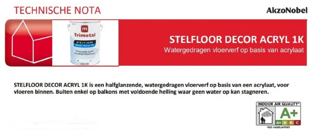 Trimetal Stelfloor Decor Acryl 1K Vloerverf 1L - RAL 7035 Lichtgrijs