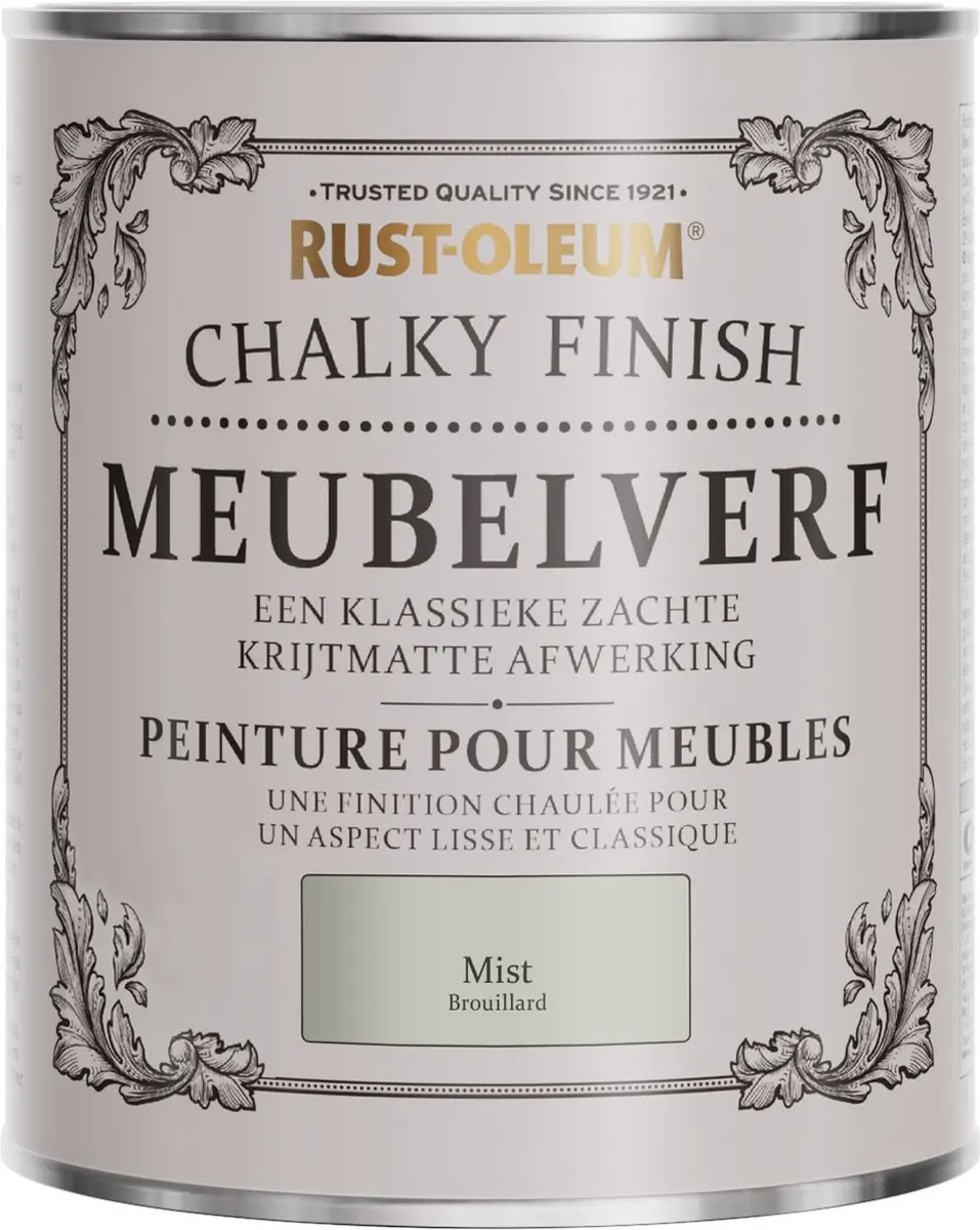 Rust-Oleum Grijs Mist Chalky Finish Meubelverf 750ml