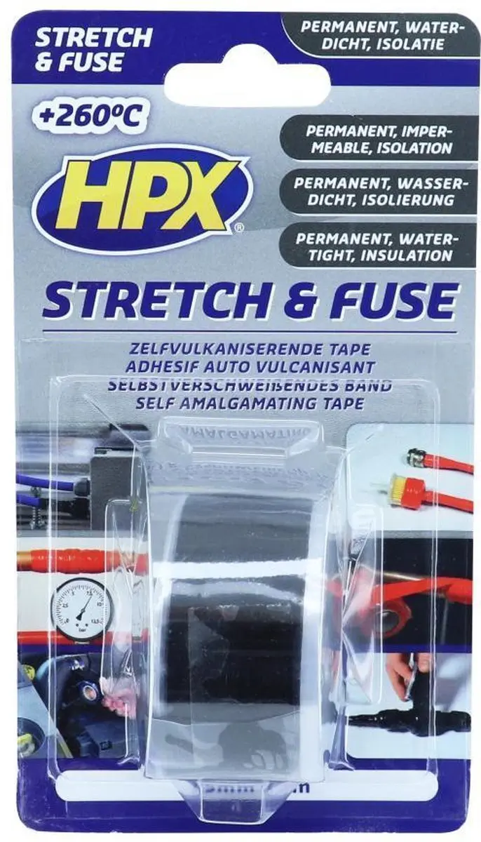 HPX Stretch & Fuse Zelfvulkaniserende Tape 25mm x 3m - Zwart