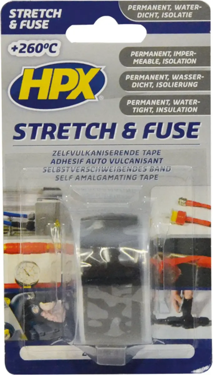 HPX Stretch & Fuse Zelfvulkaniserende Tape 25mm x 3m - Zwart