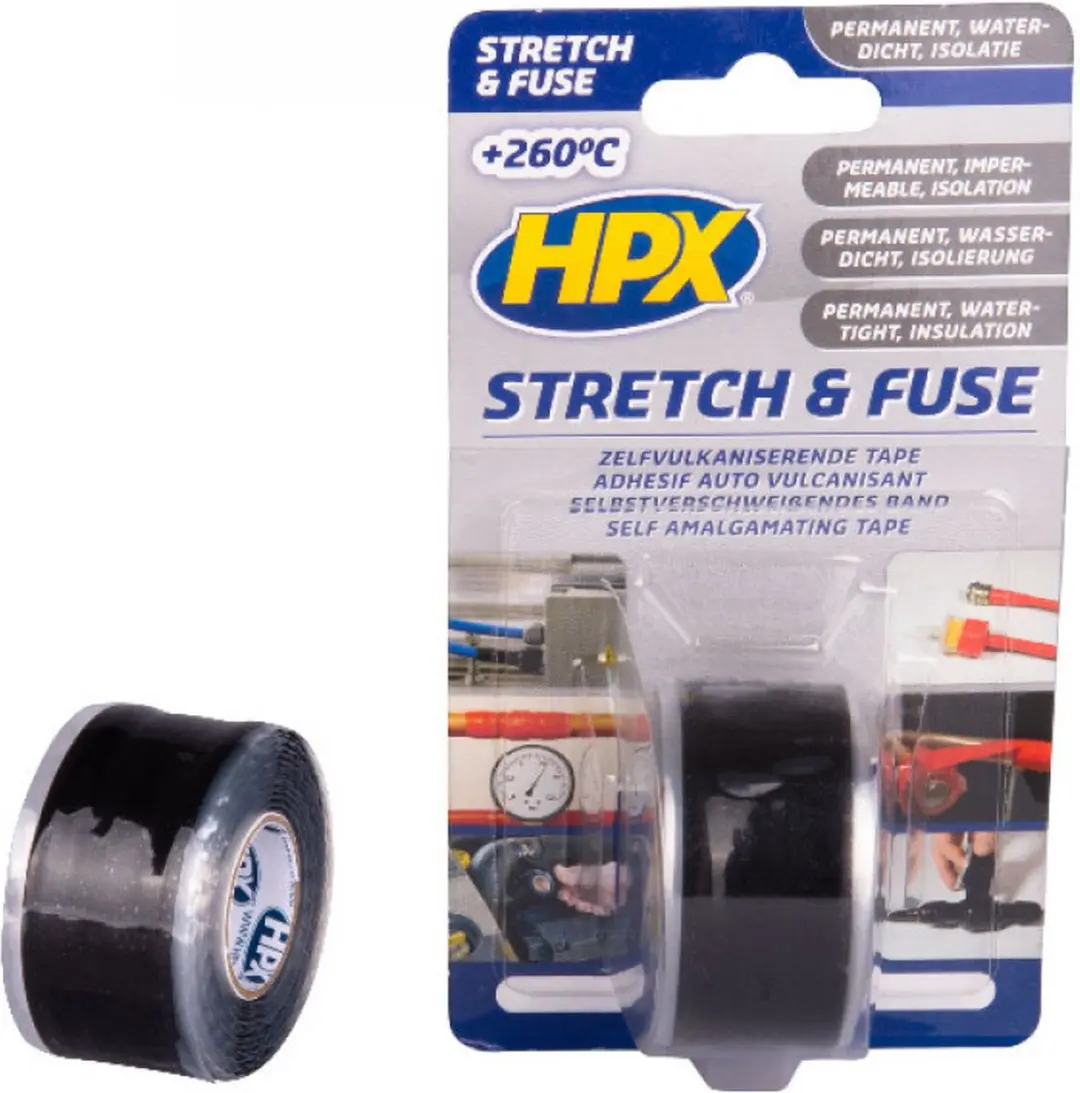 HPX Stretch & Fuse Zelfvulkaniserende Tape 25mm x 3m - Zwart