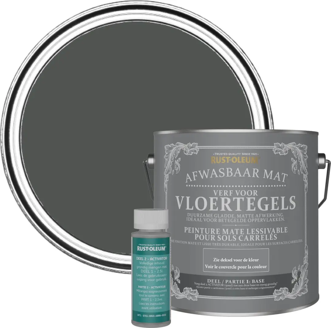 Rust-Oleum Donkergrijs Grafiet Vloertegelverf 2,5L