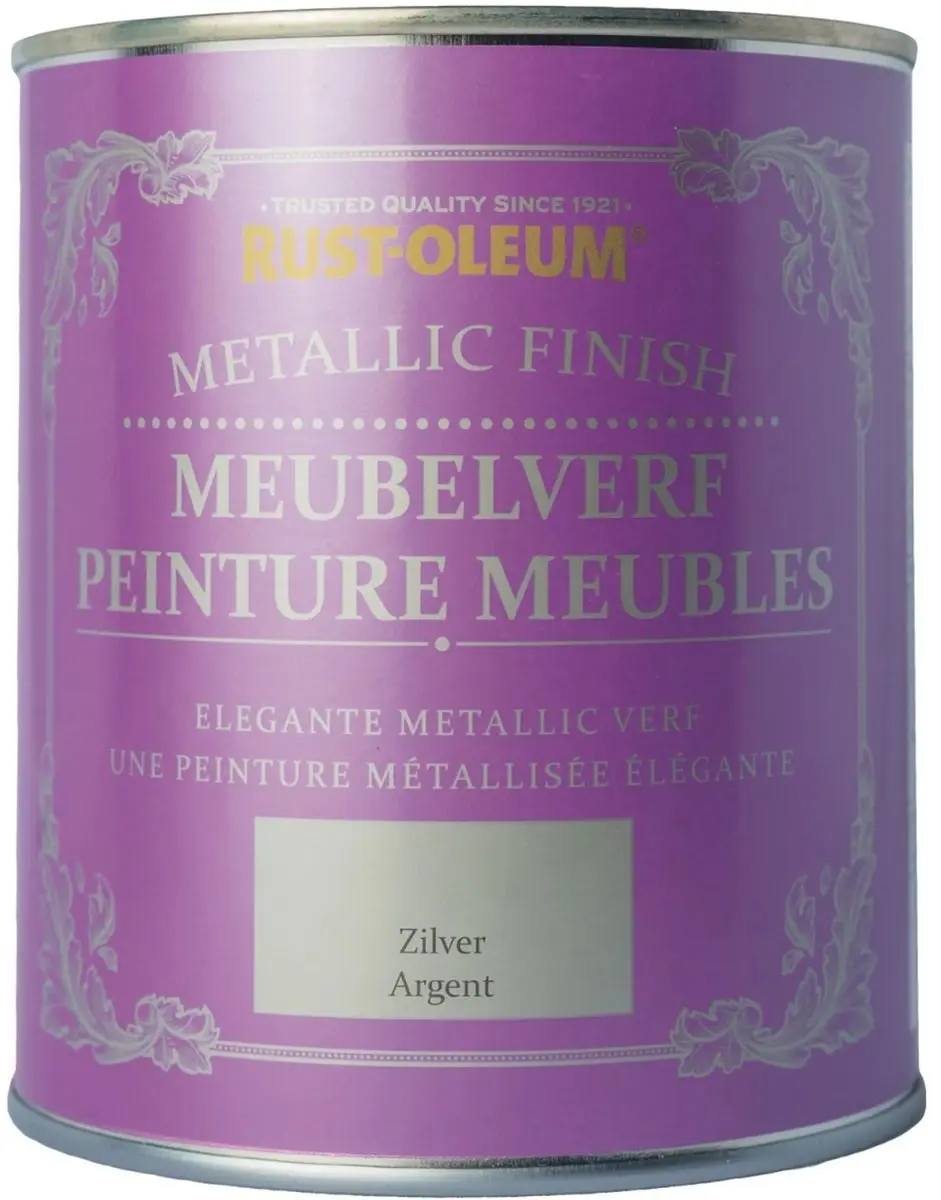 Rust-Oleum Meubelverf Metallic Zilver 750ml