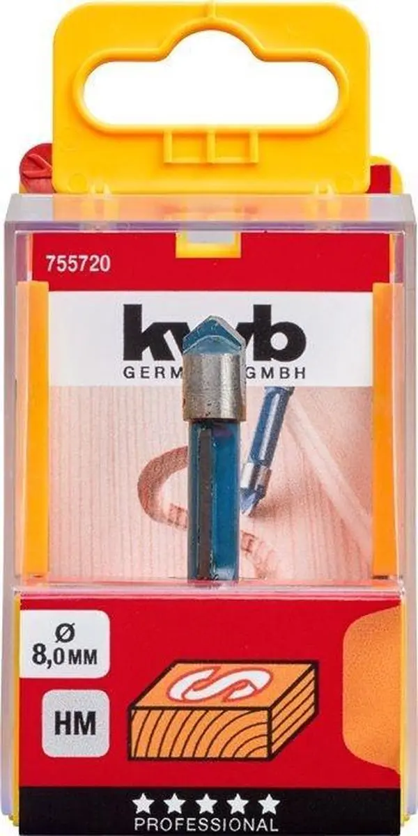 KWB Profielfrees Schacht 8mm HM Graveerfrees