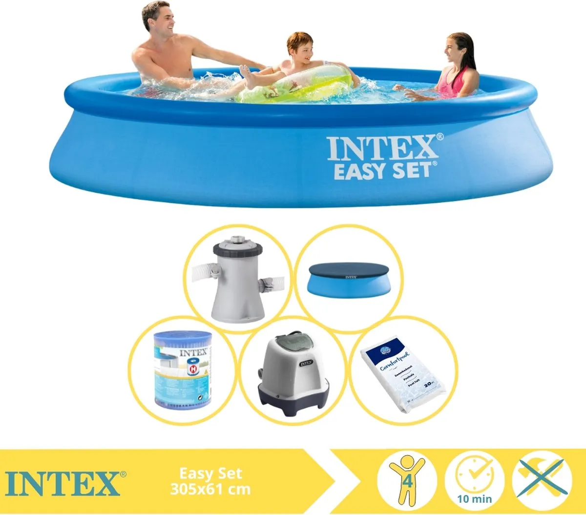 Intex Easy Set Zwembad 305x61cm - 3077L - Blauw - MPN 28118GN