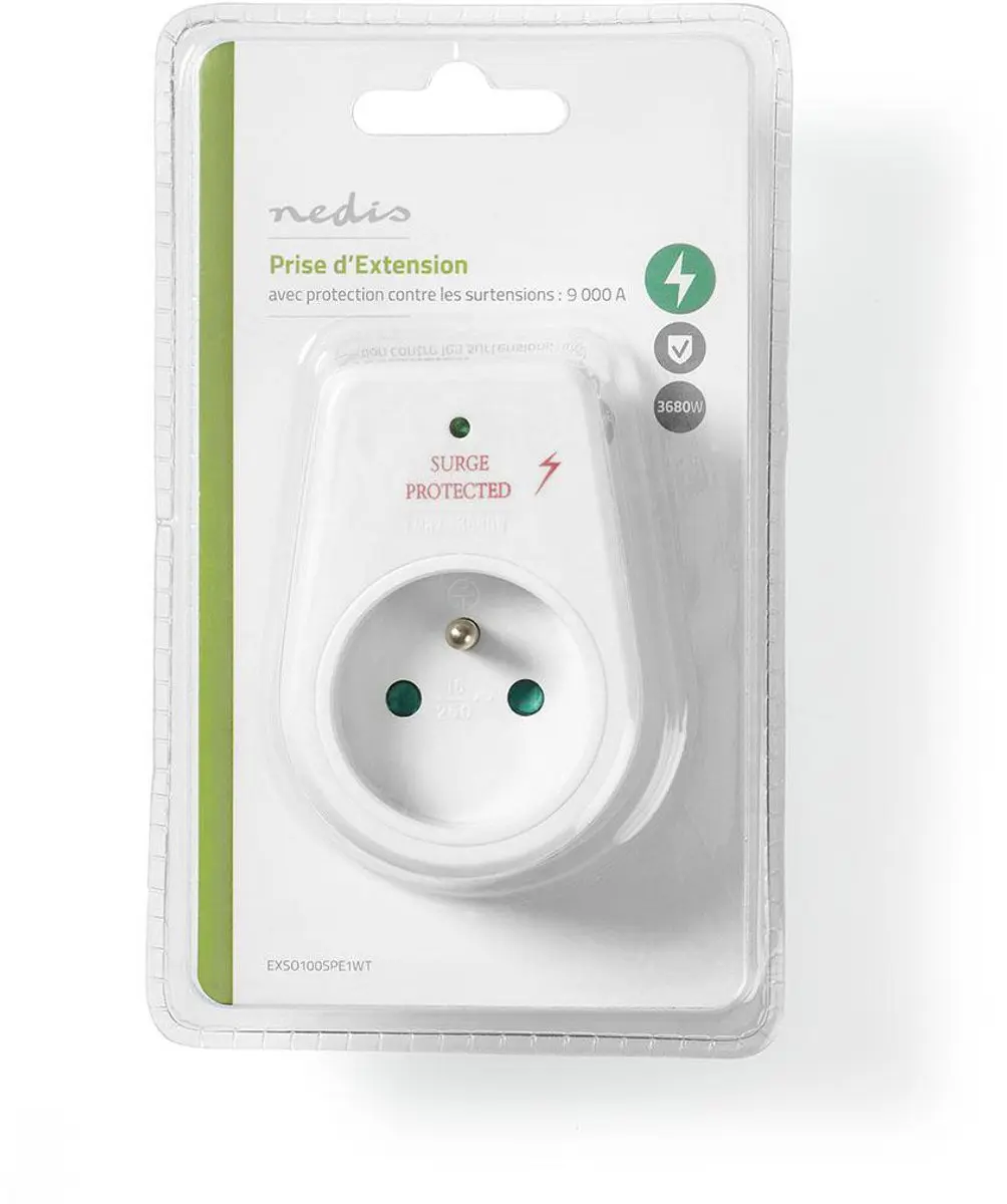 Nedis Stekkerdoos 1-weg 3680W Type E - Wit