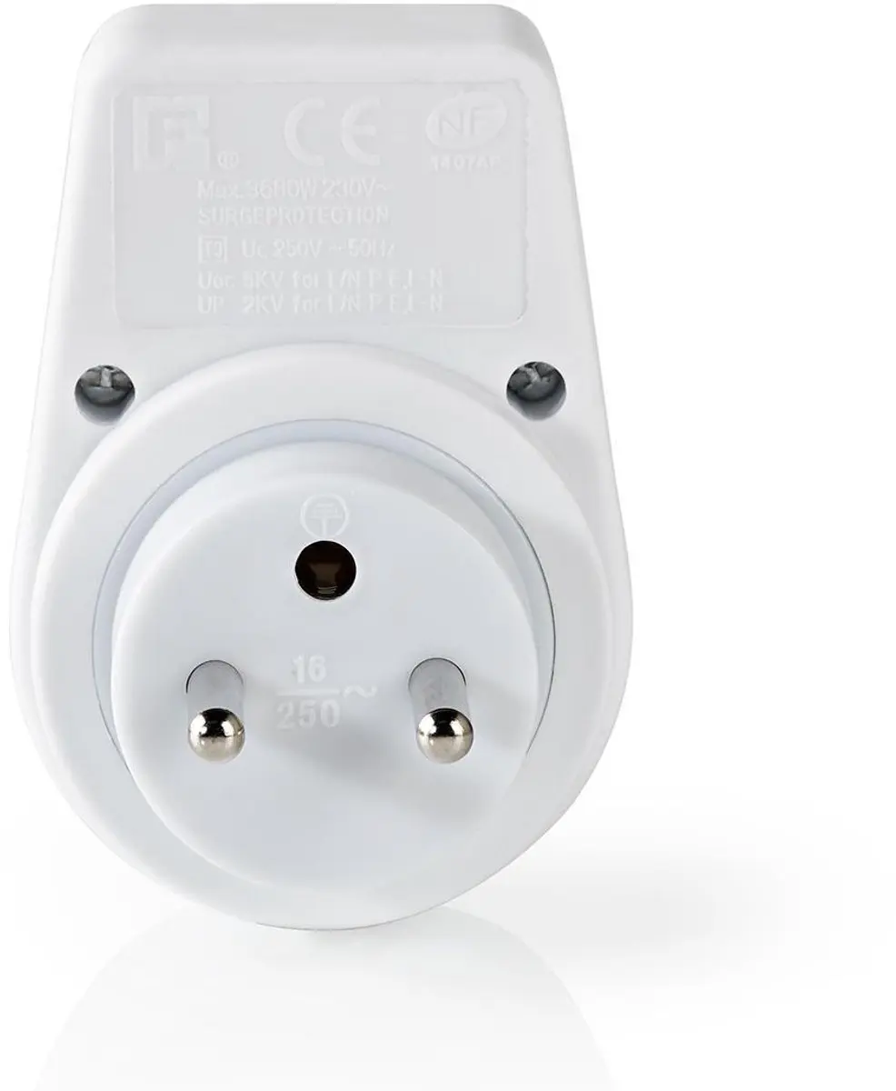 Nedis Stekkerdoos 1-weg 3680W Type E - Wit