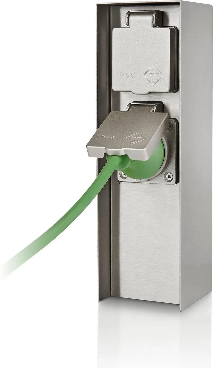 Philips LED Buitenstopcontact 2x - Zilver