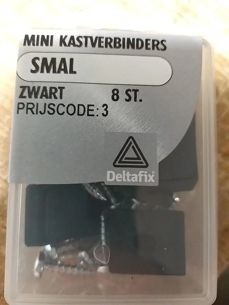 Deltafix Mini Kastverbinder - 8 Stuks - Zwart